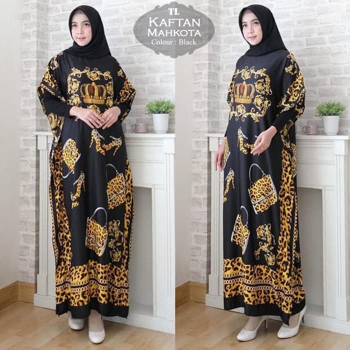 Kaftan Mahkota Black TL kaftan wanita maxmara hitam  ER-241