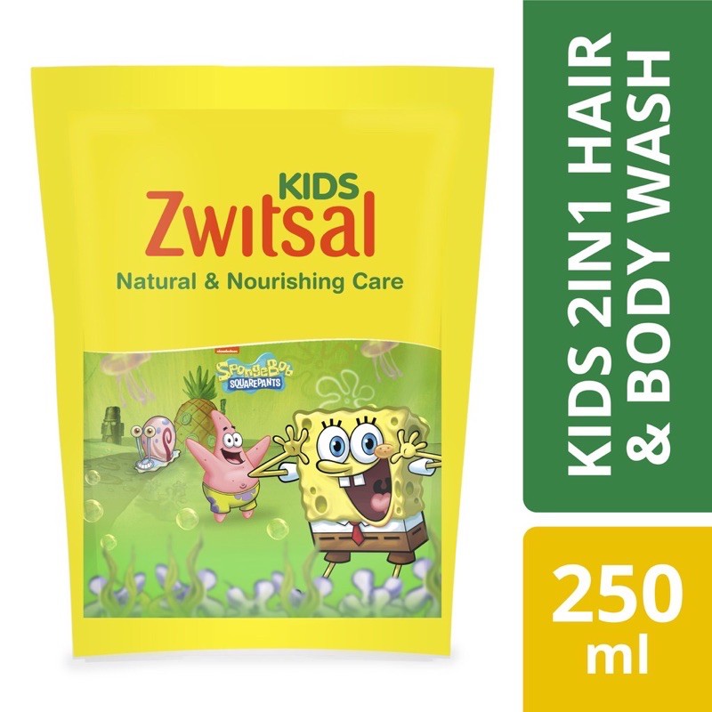 Zwitsal Kids 2 in 1 Hair and Body Wash 250ml Refill - Zwitsal Sabun Shampo Anak Kemasan Isi Ulang