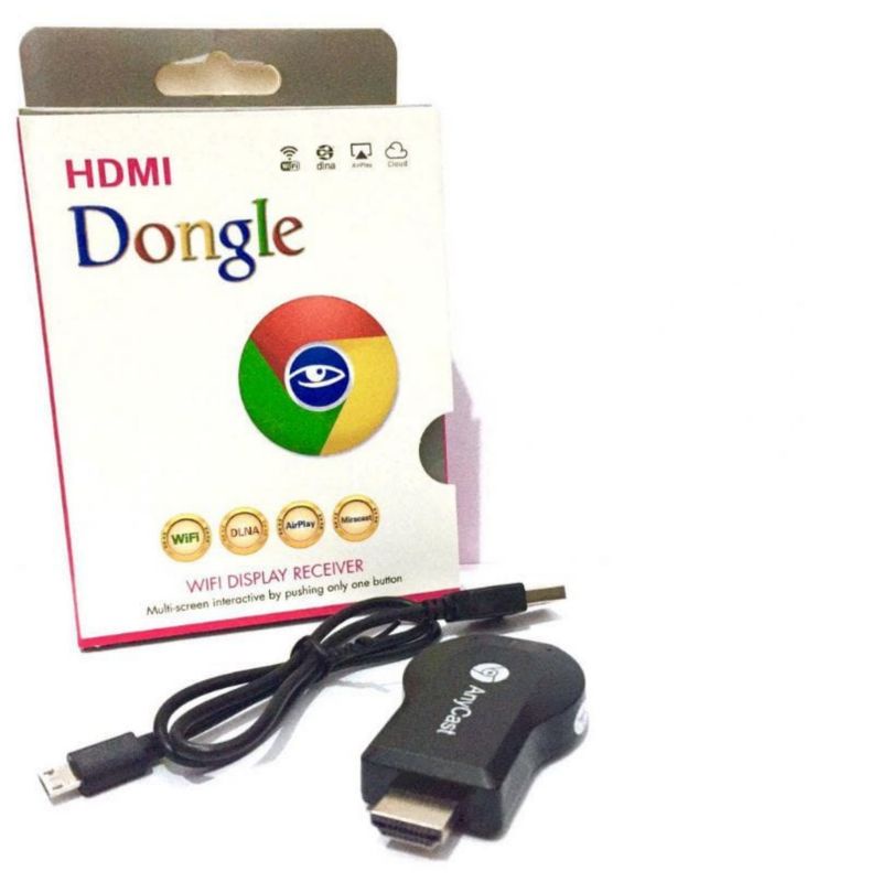 ANYCAST HDMI DONGLE PROYEKSI LAYAR HP ANDROID KE MONITOR / LED /TV HDD 1080 4K/DONGEL/ M4 PLUS MIRACAST