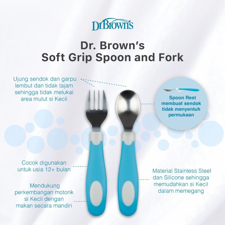 Dr. Brown's Soft Grip Spoon and Fork Set