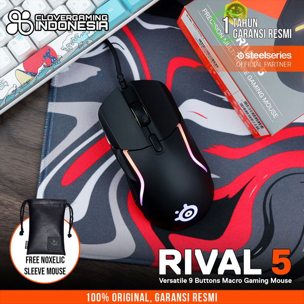 Steelseries Rival 5 Gaming Mouse Versatile 9 Buttons Macro RGB Rival5 Rival Five Rival Lima