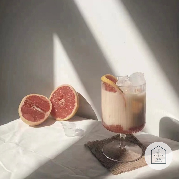 GELAS KACA KOREA AESTHETIC CANTIK MINIMALIS BERGERIGI GELAS WINE GELAS