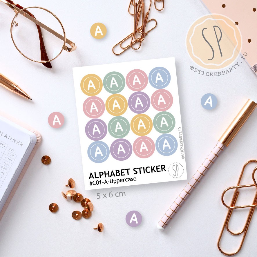 Huruf A to M Stiker  Alphabet  Huruf Besar  Kecil Mini DIY 