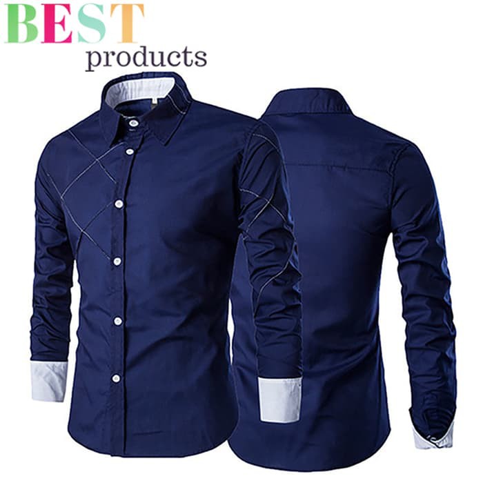 BAJU KEMEJA PRIA LENGAN PANJANG SLIM FIT COWOK FORMAL [HEM DLV] Bahan