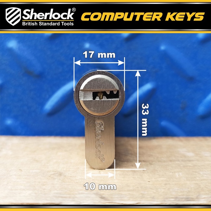 Silinder Kunci Pintu Komputer Sherlock (Anti Duplikat) Brass 60 mm