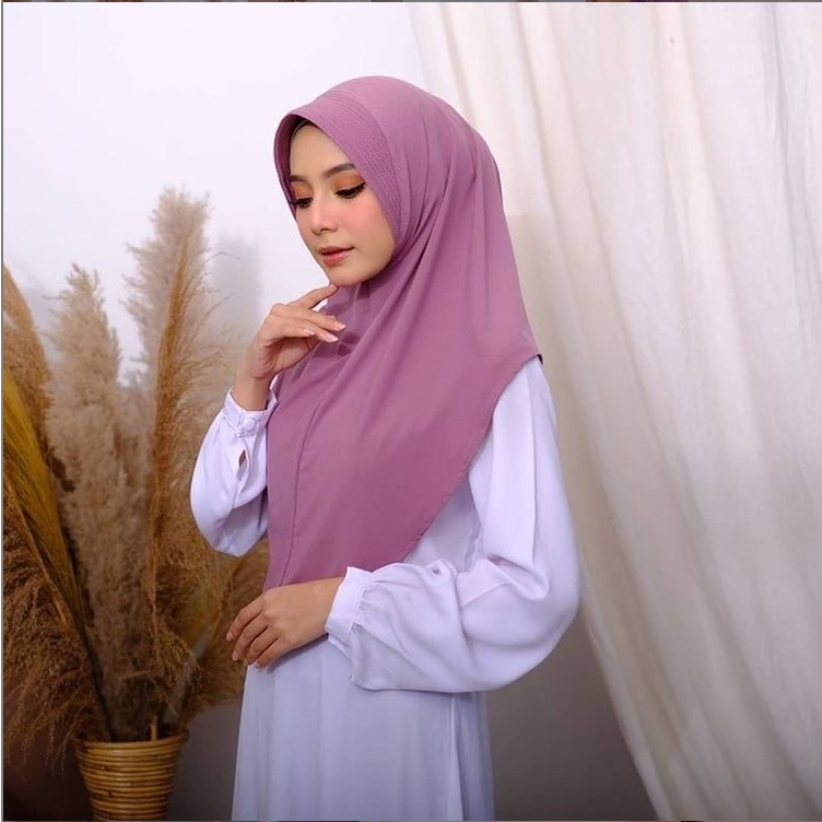Jilbab Khimar Pinguin Jersey - Bergo Instan Simpel - Kerudung Hijab Terbaru-2