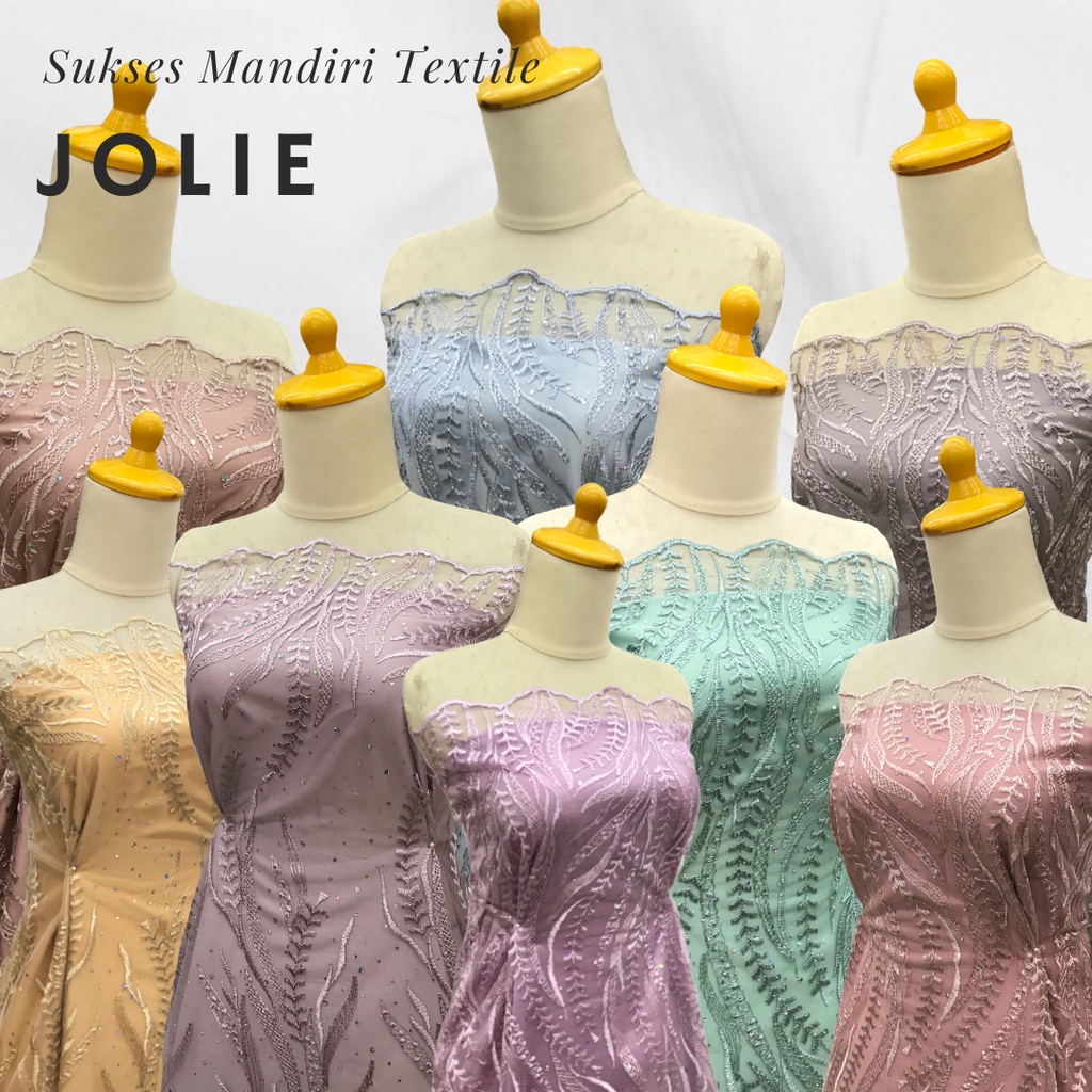 [JOLIE] Brokat Brukat Tile Premium Mewah Warna Dusty Ungu Lilac Mocha Blue Pink Gold Cream Sage | Ha