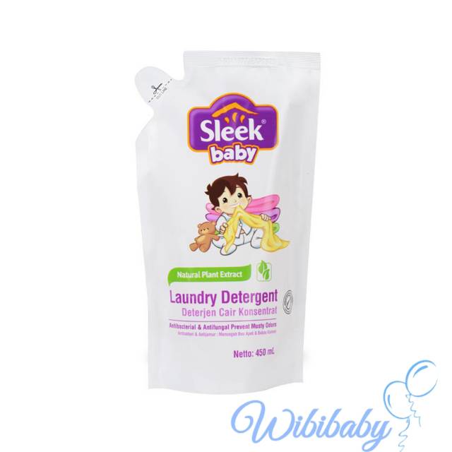 Sleek Baby Laundry Detergent Refill Pouch 450 mL Natural Plant Extract