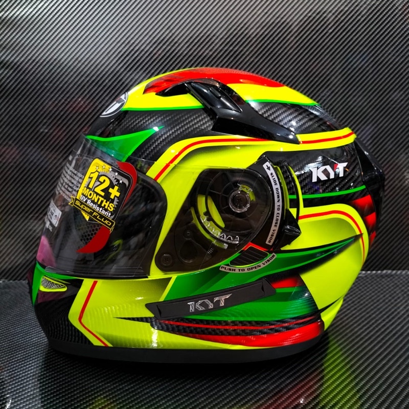 Helm Kyt K2 rider yellow fluo