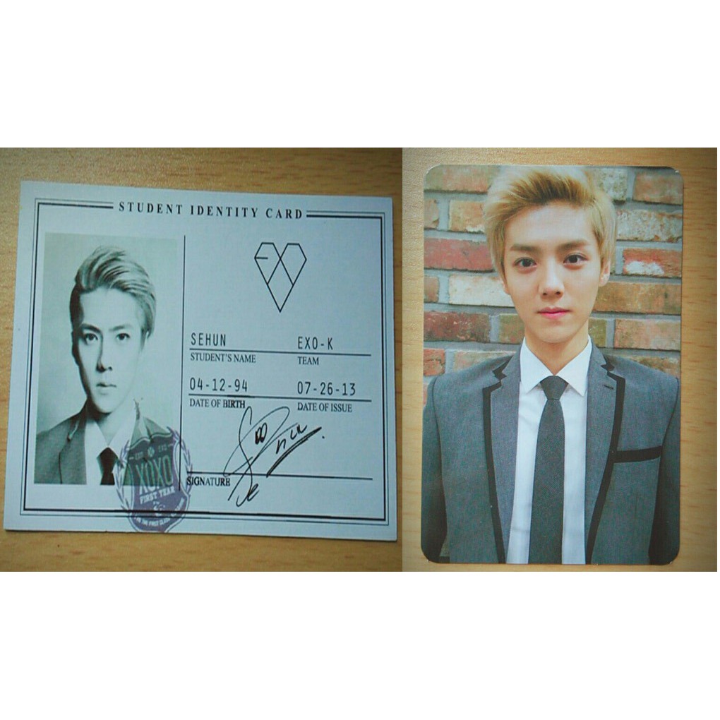 Photocard Sehun Luhan EXO XOXO GROWL