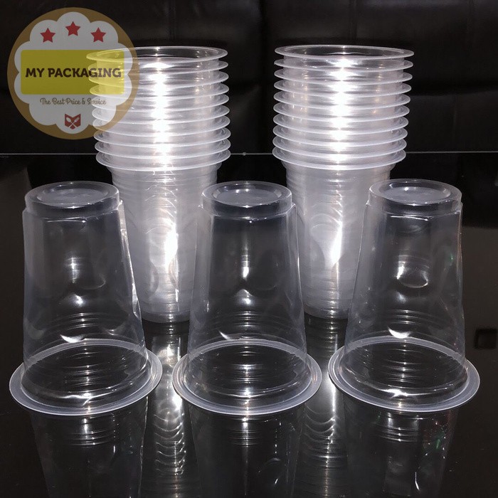 Gelas CUP Gelas Kopi Gelas Aqua Plastik - isi 50pcs  220ml 220 ml TIPIS