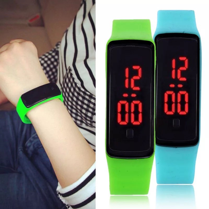 JAM TANGAN LED SPORT DIGITAL FASHION WANITA/PRIA JAM TANGAN MURAH IMPORT LED WATCH STRAP RUBBER/COD-6