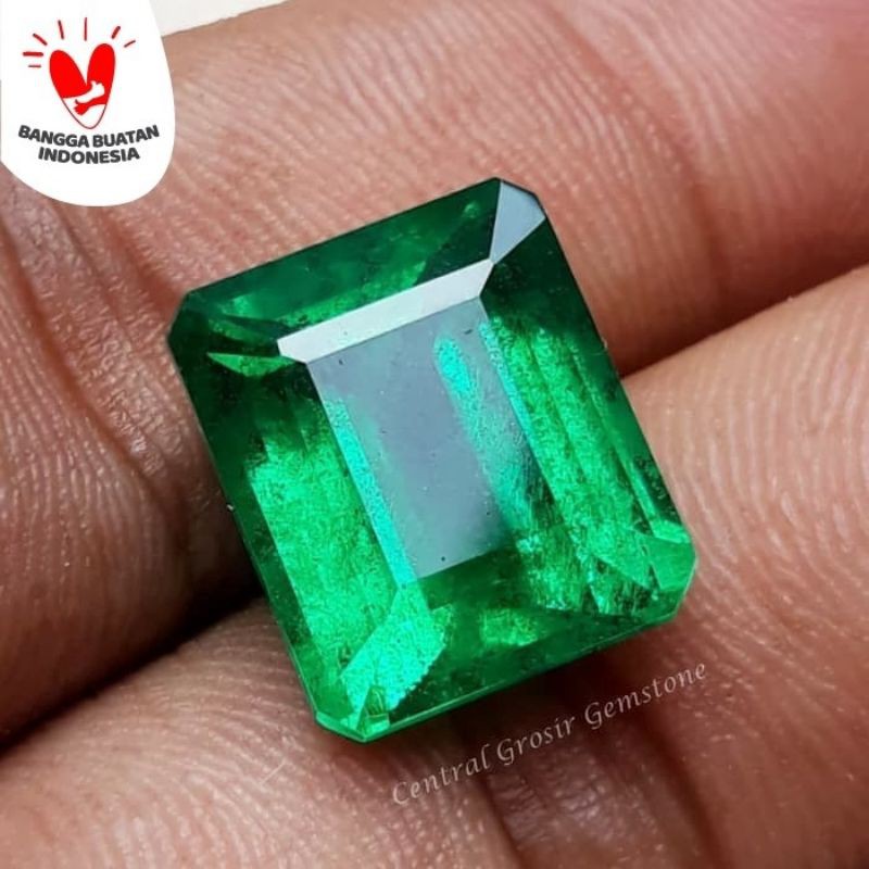 emerald Jamrud Colombia Asli octagon super crystal HQ Termurah