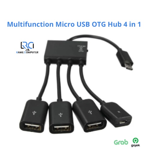 Multifunction Micro USB OTG Hub 4 in 1 Data Cable &amp; Charger - M3H4