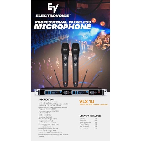 Mic Wireless Electrovoice EV VLX1U / EV VLX 1U ORIGINAL