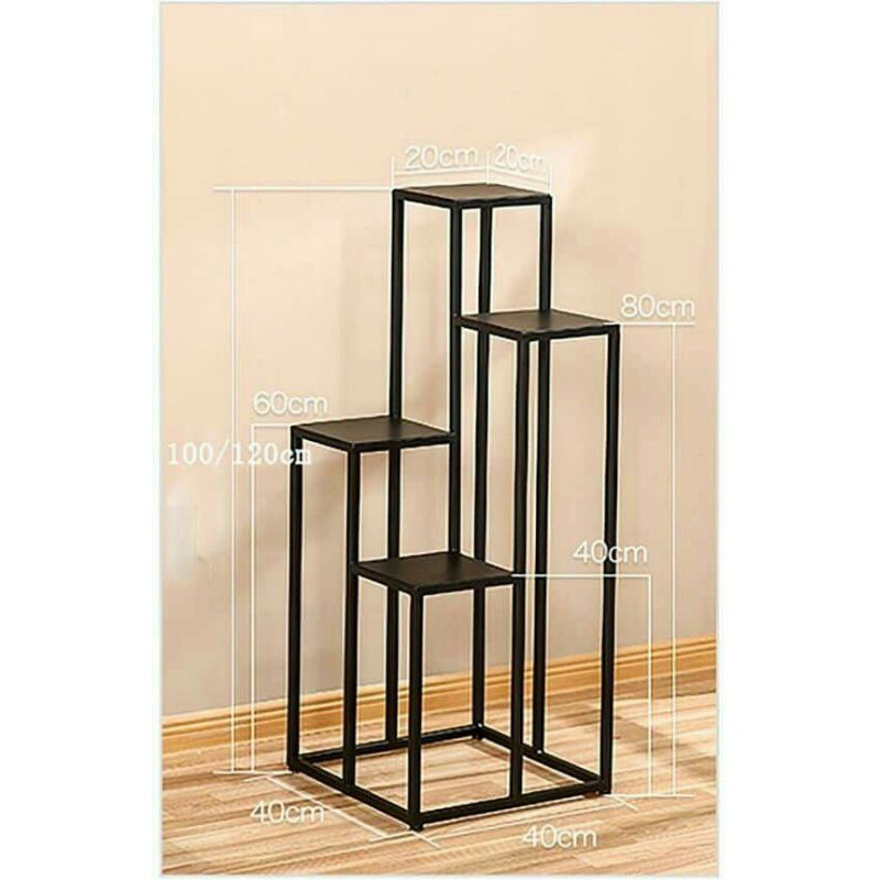 RAK BUNGA 4 SUSUN KAYU JATI