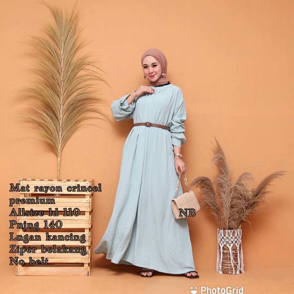 Midi Dress polos - Gamis Midi - Baju muslim wanita terbaru - Maxi Dres