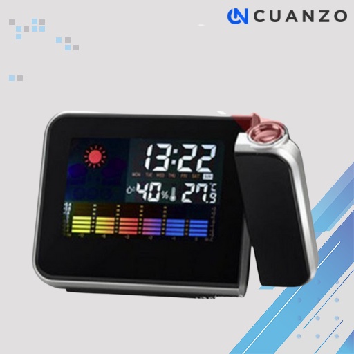 Jam Digital Proyektor Penunjuk Cuaca / Jam Digital LED Meja Penunjuk Cuaca Tanggal Hari / Jam Proyektor Lcd Lampu LED Unik Murah / Jam Pengukur Suhu Ruangan / Jam Meja LED Digital Clock Dengan Proyektor Display Light / Jam Weker Murah Original