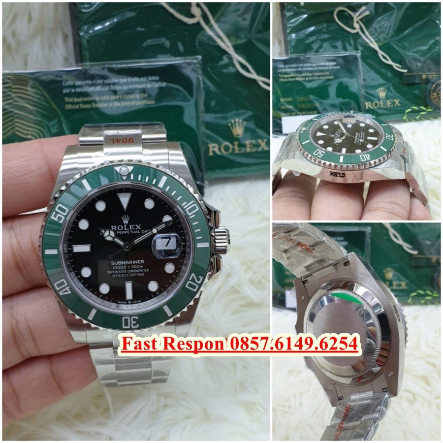 New Jam Tangan Rolex Submariner Dial Black 41mm EWF 2020 Swiss Clone 1:1 Garansi 1th