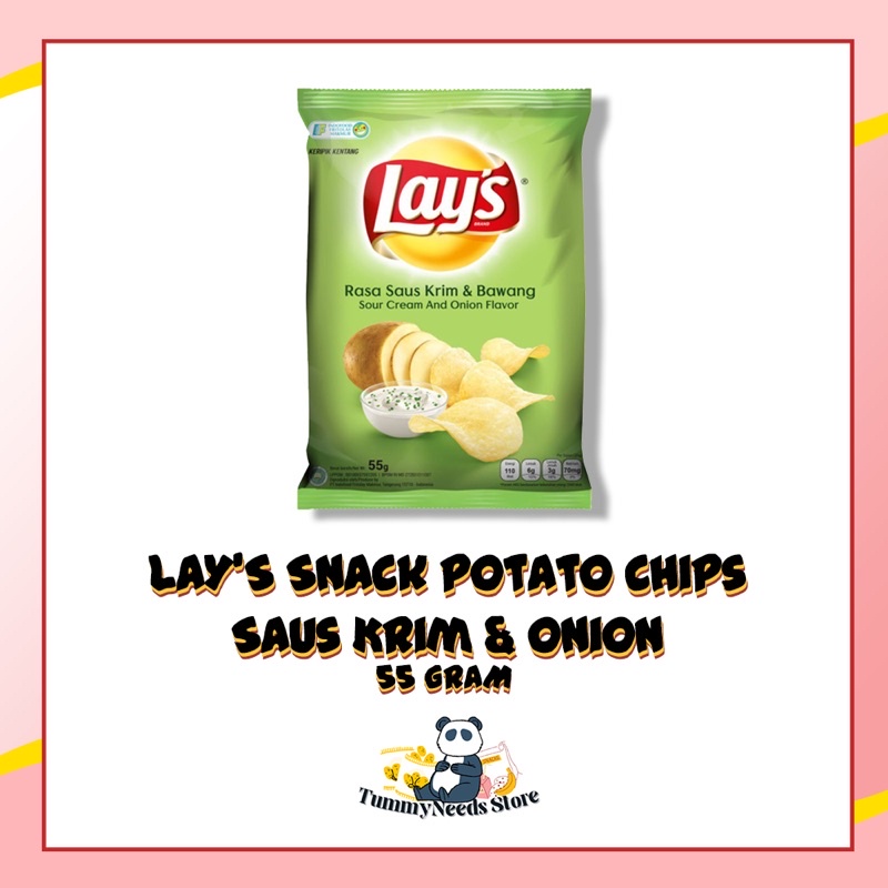 

LAY'S Snack Potato Chips Saus Krim & Onion 55 Gram