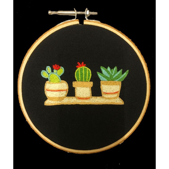 Embroidery Kit Cactus - Perlengkapan Sulam Lengkap Murah