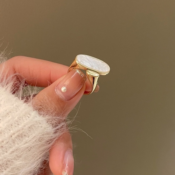 Cincin Simple Wanita Jari Telunjuk Design Marmer Geometri Silang Cincin Korea Dalika