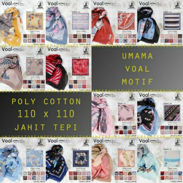 Segiempat umama voal motif/jilban umama voal