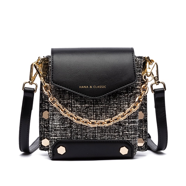 HANA Hadley Sling Tweed Bag M3285 - Black