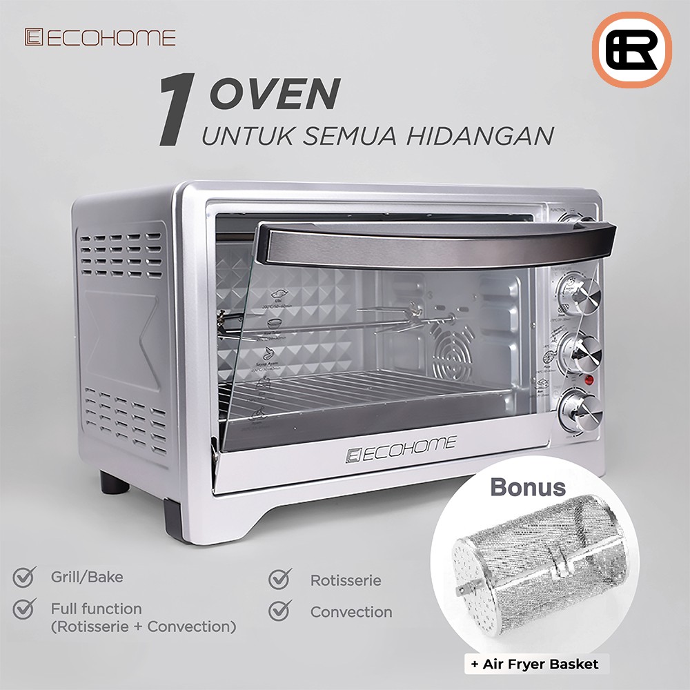 Oven Listrik ECOHOME Electric Oven Low Watt Platinum 38 Liter