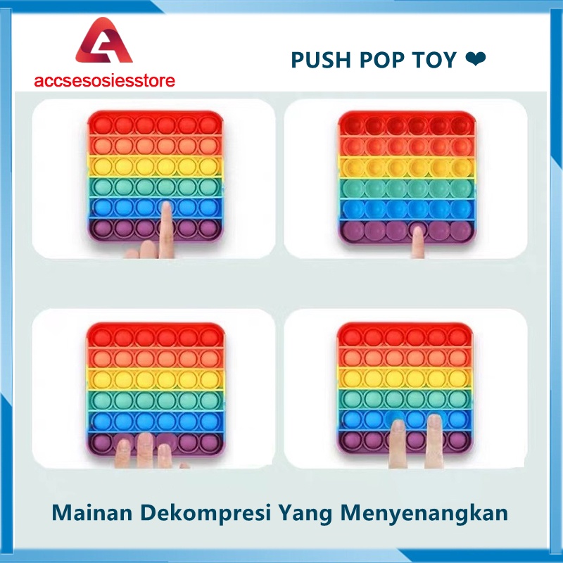 POP IT MURAH RAINBOW TOYS Fidget Push Pop Its Fidget Toy Push Mainan Bubble Toys