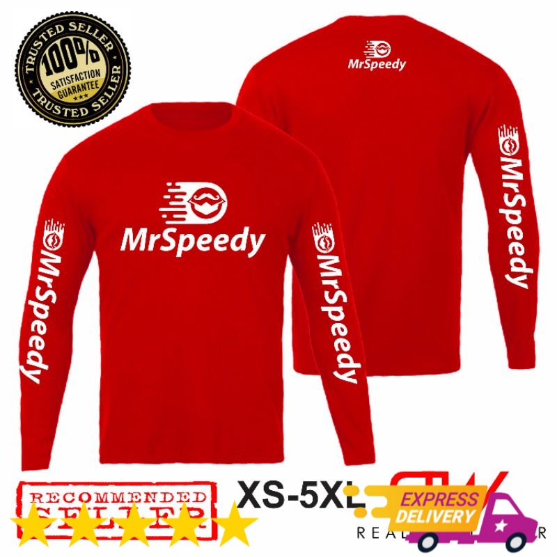 ⭐️⭐️⭐️⭐️⭐️BAJU KAOS MR Speedy 100% Cotton Long Sleeve Roundneck Ready Stock KATUN COMBED 30S 100% / 