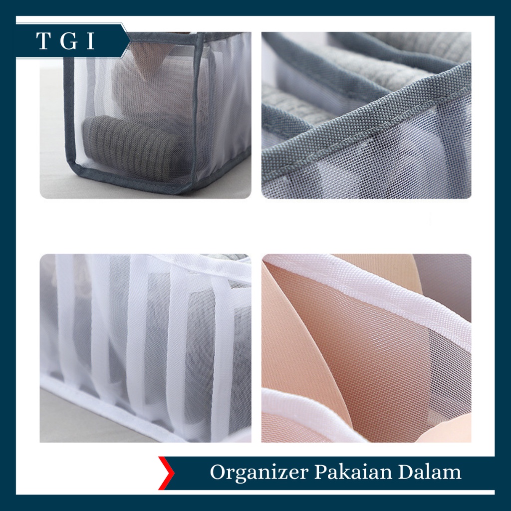 TGI - ORGANIZER STORAGE BOX KOTAK PENYIMPANAN PAKAIAN DALAM UNTUK KUTANG BH WANITA | KOTAK ORGANIZER PAKAIAN DALAM | STORAGE ORGANIZER BRA | TEMPAT PENYIMPANAN