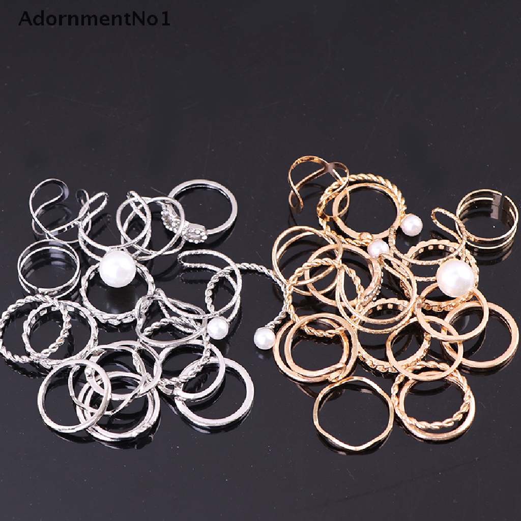 (AdornmentNo1) 18pcs / set Cincin Wanita Aneka Desain Untuk Hadiah