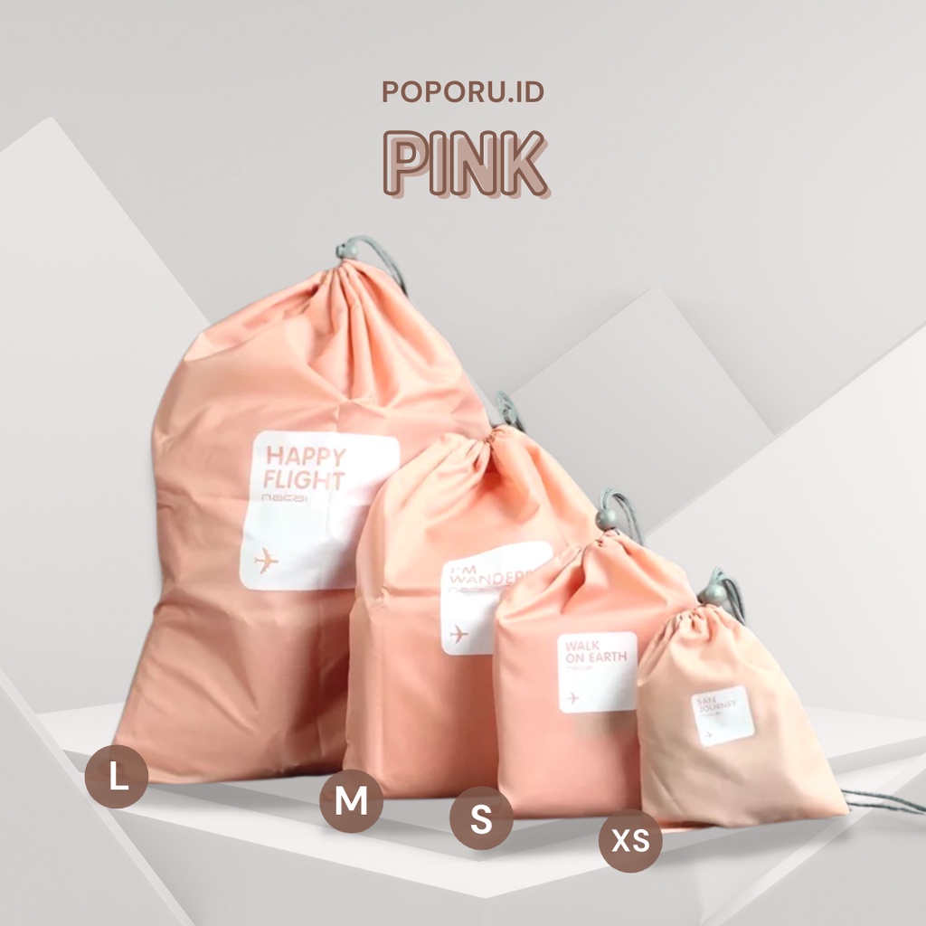 POPORU PARASUT STRING BAG - Tempat make up kosmetik tas serut pouch - travel magic drawstring multifunction