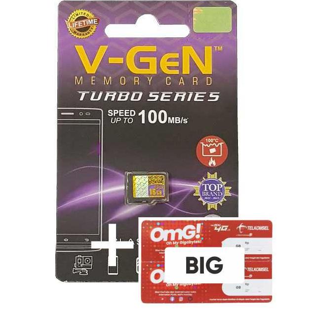 Paling Diminati.. (TELK0MSEL BIG 10GB )Micro SD Vgen 64GB Class 10 Class10 TURBO SERIES