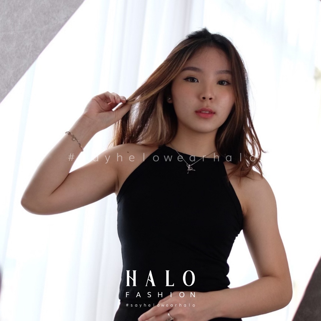 [HaloFashion] Jovita Sexy Crop Top Tank Top Halter Top Basic Top Korean Fashion