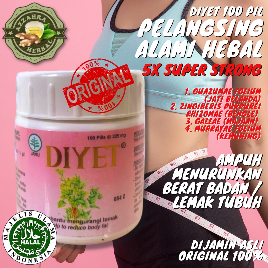 DIYET 100 PIL / FLIMTY / Fyberfyt / Teh Diet Pil Pelangsing Badan Herbal dan Lemak Terampuh Herbal Daun