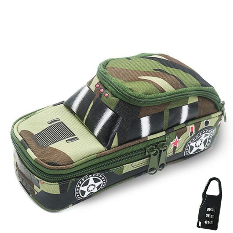 

Free Ongkir ya Vehicle Pen Pouch Bag With Combination Lock Pencil Case Double Zipper For Boys 19QA