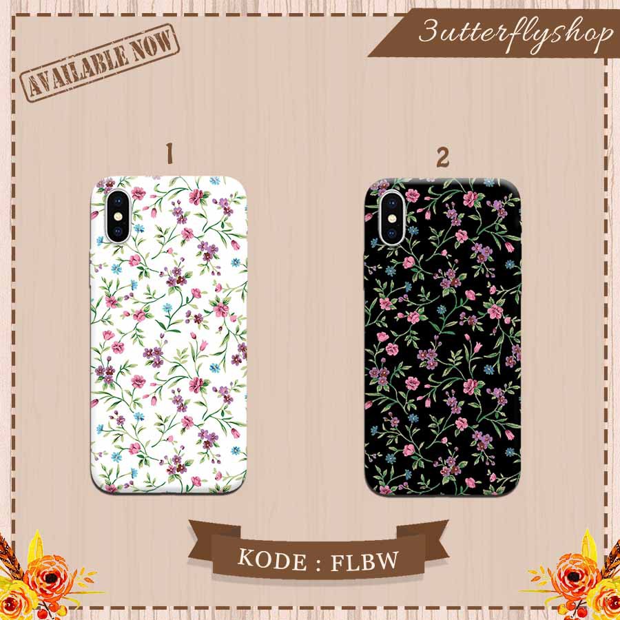 Flower Black n White case Oppo Vivo Realme Redmi Xiaomi Samsung Iphone