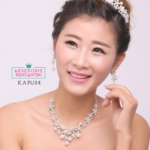 [SIAP KIRIM] AKSESORIS PENGANTIN SET KALUNG ANTING PESTA NECKLACE KAP014