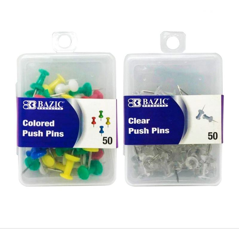 

Push Pin Warna BAZIC / Kebutuhan kantor /Paku Tindis Warna