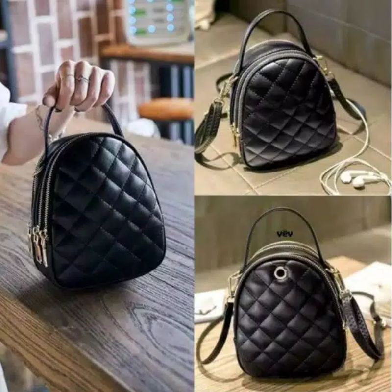 Ambrela Store-Tas Wanita Zara 3 zip mini/Tas Kekinian/Tas Slempang Wanita Terbaru/Tas Mini