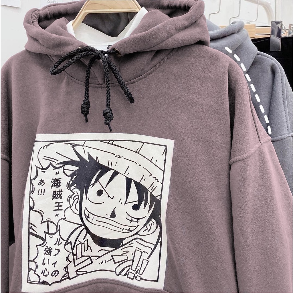 SWEATER HOODIE ZIPER UNISEX | LUFFY HOODIE OVERSZIE SWEATER PRIA WANITA