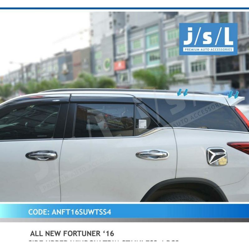 list kaca samping all new Fortuner stainless 8pc chrome jsl