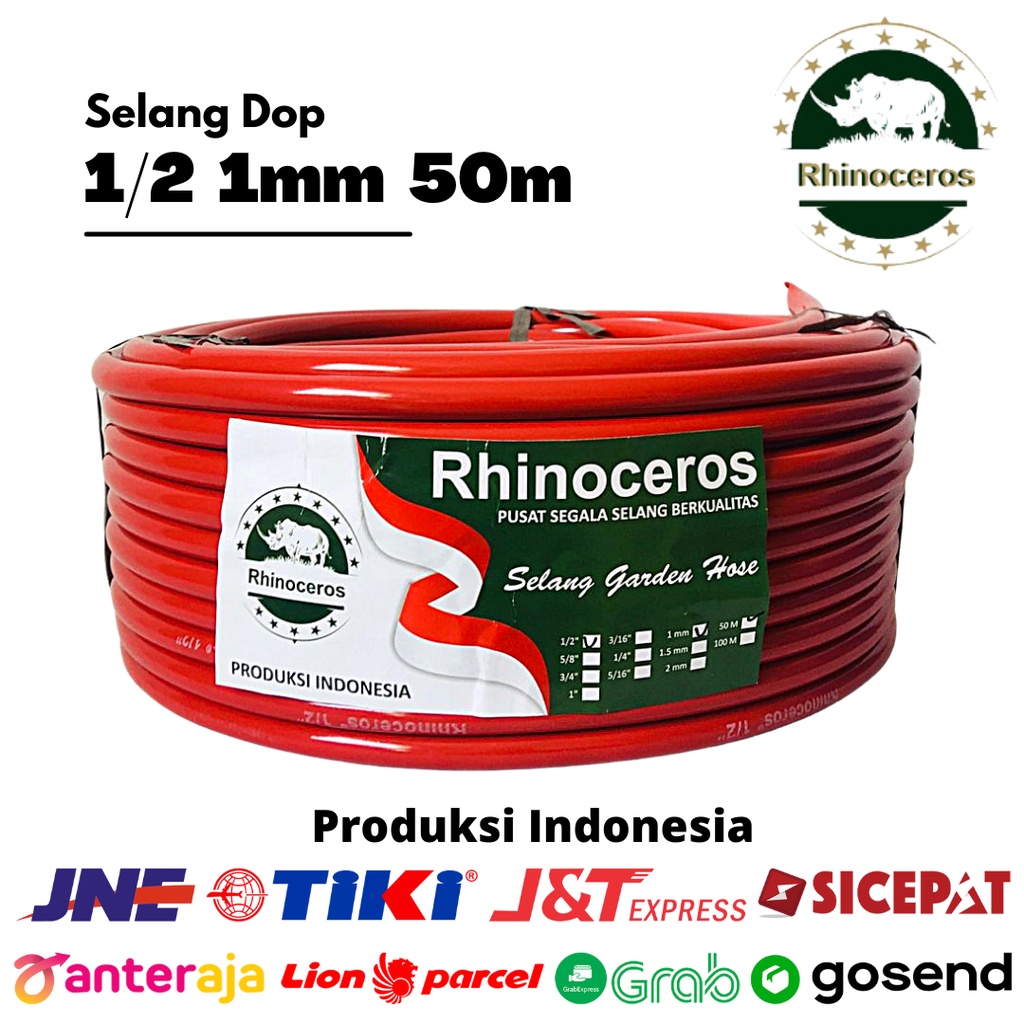 Selang Air DOP 1/2inch 1MM 50Meter Rhinoceros Selang Air Taman