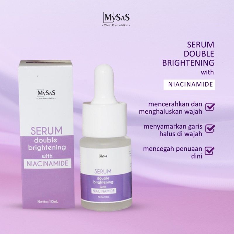 Mysas Skincare Serum Double Brightening Whit NIACINAMIDE & ALPHA