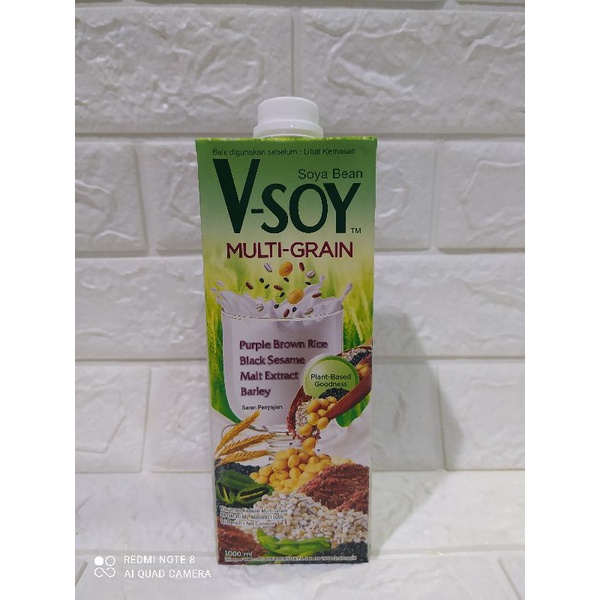 

V-soy Susu Kedelai Multi Grain Soya Bean Milk UHT 1 Liter