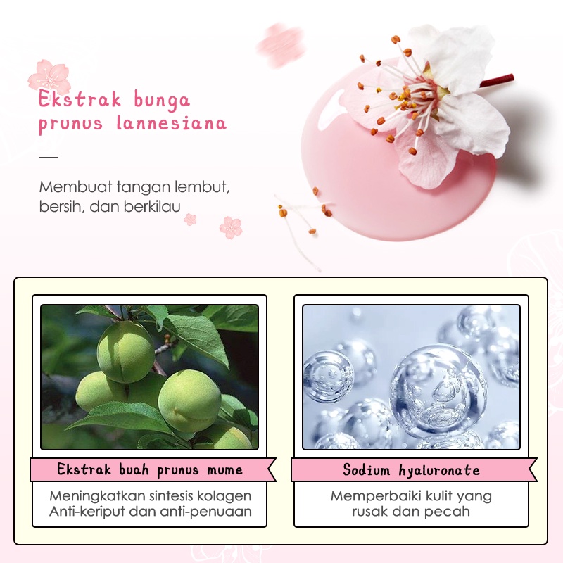 LAIKOU Sakura Krim Tangan Menghidrasi Melembutkan Kerutan Menghaluskan Kulit 30g