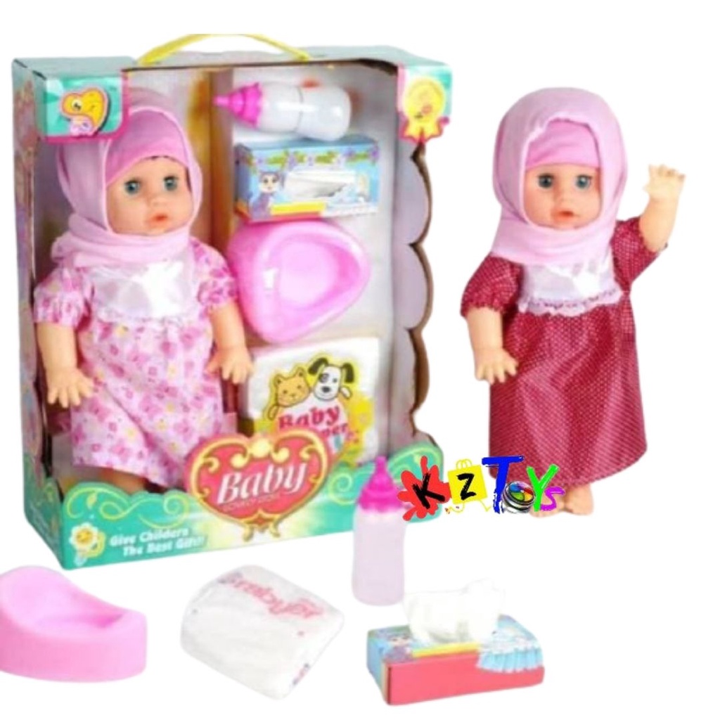 MAINAN BONEKA BABY LOVELY DOLL BONEKA HIJAB SUARA BONEKA PEMPERS