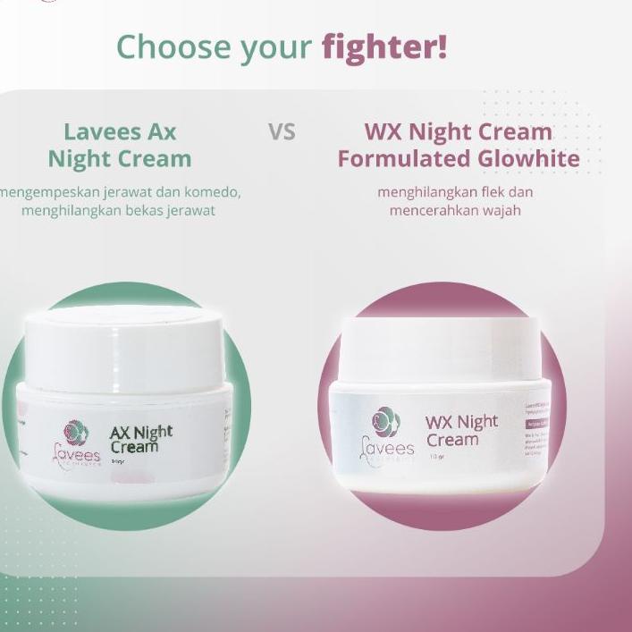 Shopeng Day⚡ Lavees Cosmedics - WX Night Cream (Krim Malam Flek & Melasma; Dengan Konsultasi) | Term
